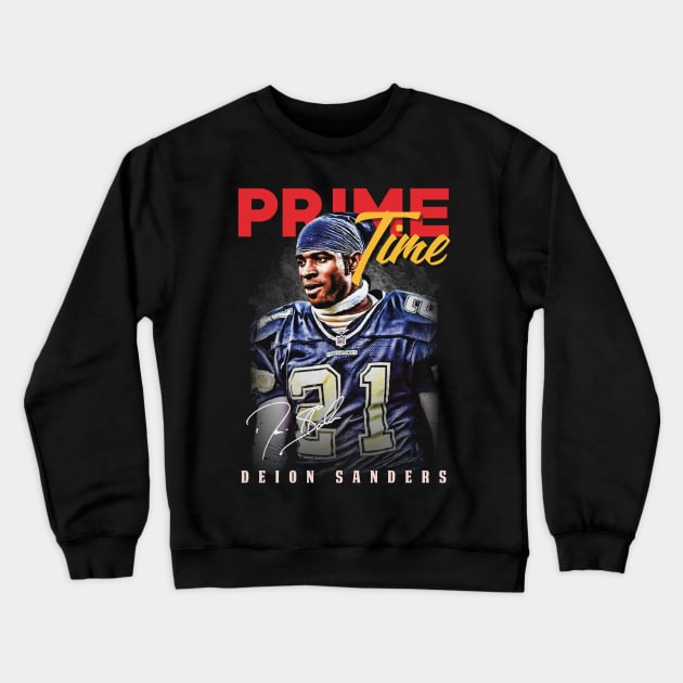 Deion Sanders Aesthetic Tribute 〶 Crewneck Sweatshirt by Terahertz'Cloth